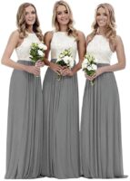 Lace Bridesmaid Dress Long A-Line Evening Party Gown for Womens