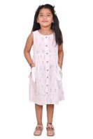 Girls Embroidery Cotton Long Sleeve Flower Dresses LH5460 for 1-8 Years (White Red)
