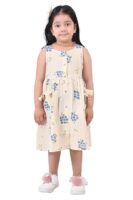 Girls Embroidery Cotton Long Sleeve Flower Dresses LH5460 for 1-8 Years (Yellow Flower)