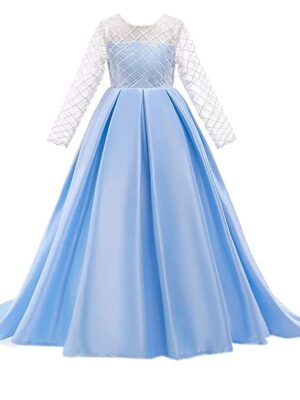 Net Wedding Maxi Dress for Women (Sky blue-002)