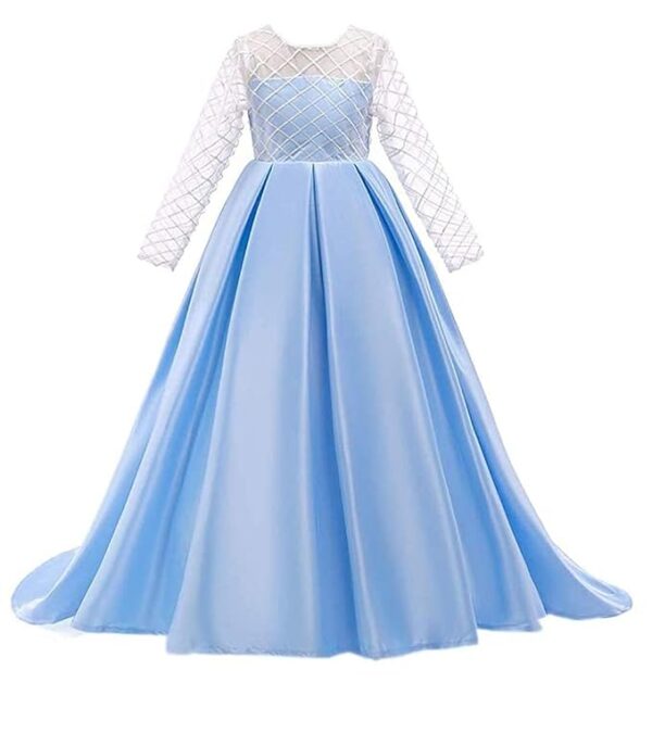 Net Wedding Maxi Dress for Women (Sky blue-002)