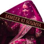 Sada Saubhagyawati Bridal Customized Dupatta | Name Bride Chunni & Dupattas | Dulhan Name Wala dupatta for Marriage, Indian(Magenta1)