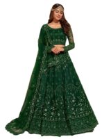 Elegant and Stylish Lehenga Choli for Women – Traditional Indian Wear with Embroidery, Perfect for Weddings and Festivals (Zareen-Green)