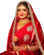 2.5M Red Net Sada Saubhagyawati Bhav Bridal Wedding Dupatta With Sequins Kiran lace | Bridal Women's Net Dupatta | Traditional Dulhan Entry Chunni | Red