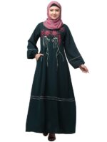 Women A-Line Abaya Dress With Embroidery And Piping Work for Women and Girls