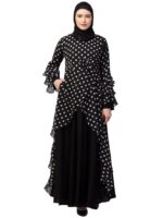 Asymmetrical Long Maxi Abaya Dress Made in Nida & Georgette Fabric for Women and Girls