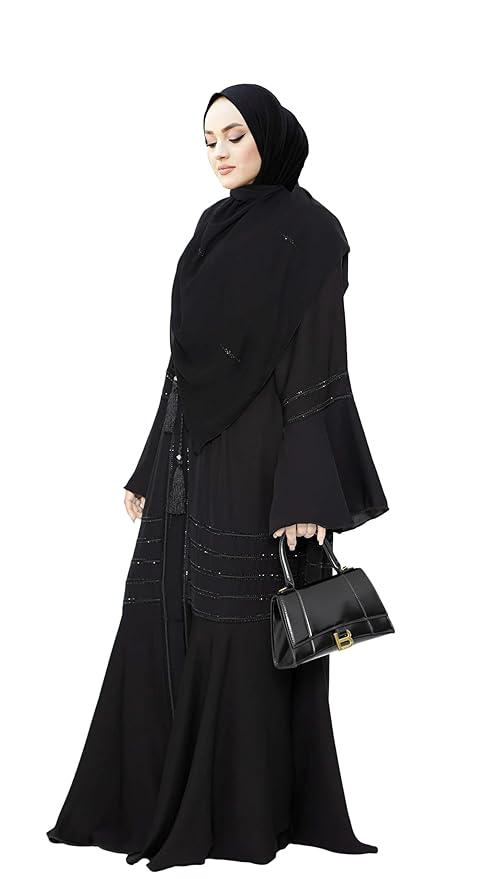 Nida Fabric Free Size Muslim Burqa/Abaya & Burkha Dress for Muslim Women(Black)