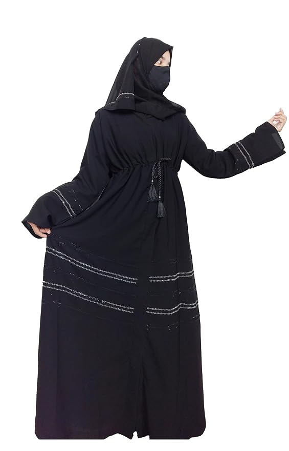 Nida Fabric Free Size Muslim Burqa/Abaya & Burkha Dress for Muslim Women( Deep Blue)