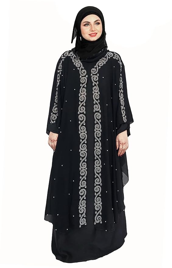 Nida fabric Free Size Muslim Burqa/Abaya & Dress for Muslim Women(Black)
