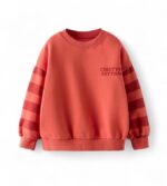 Boys & Girls Oversized Sweatshirt | Placement Print | Age 3-10 Years | Warm & Comfortable Kids Pullover(Reddish)