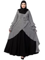 Asymmetrical Long Maxi Abaya Dress Made in Nida & Georgette Fabric for Women and Girls