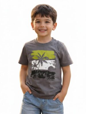 Kids Cotton T-Shirt for Boys(Gray)