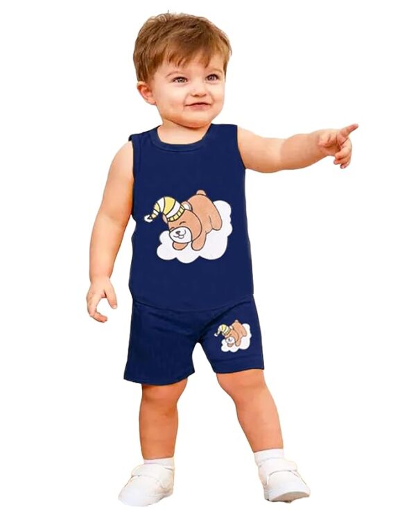 Boy's T-Shirt & Shorts Set New Born Baby Clothes | Kids Clothing | Dress | Sleeveless T Shirts | Shorts | Cotton | Casual | Kids Wear